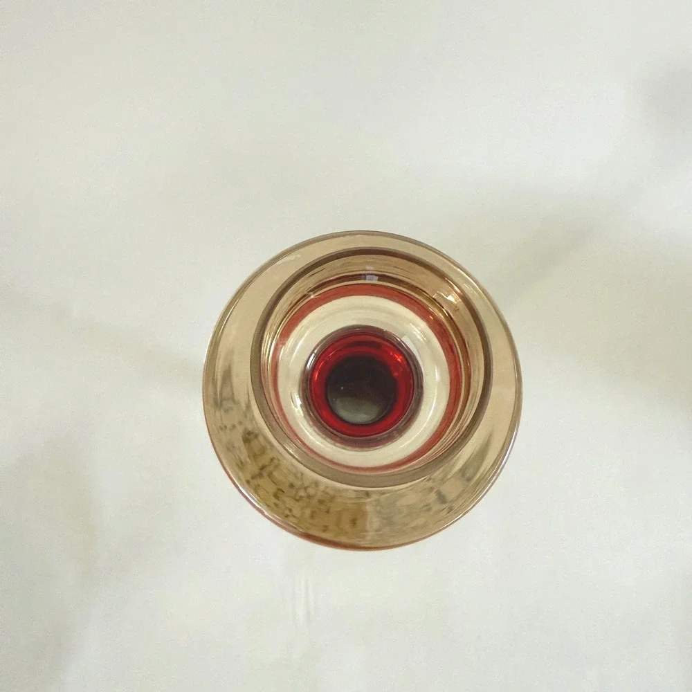 VINTAGE Pier 1 Jubilee Hand Blown Glass Hurricane Candle Holder Romania 14